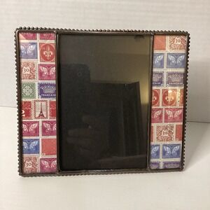 Fringe Studio Paris Stamp 4" x 6" Themed Picture Frame, Metal & Glass No Box EUC